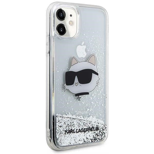 Karl Lagerfeld blizgučių dėklas iPhone 11/XR – sidabrinis -- iPhone 11