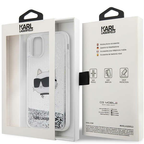 Karl Lagerfeld blizgučių dėklas iPhone 11/XR – sidabrinis -- iPhone 11
