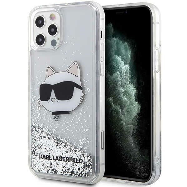 Karl Lagerfeld blizgantis dėklas iPhone 12/12 Pro – sidabrinis -- iPhone 12