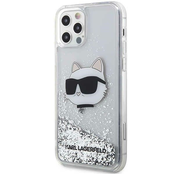Karl Lagerfeld blizgantis dėklas iPhone 12/12 Pro – sidabrinis -- iPhone 12