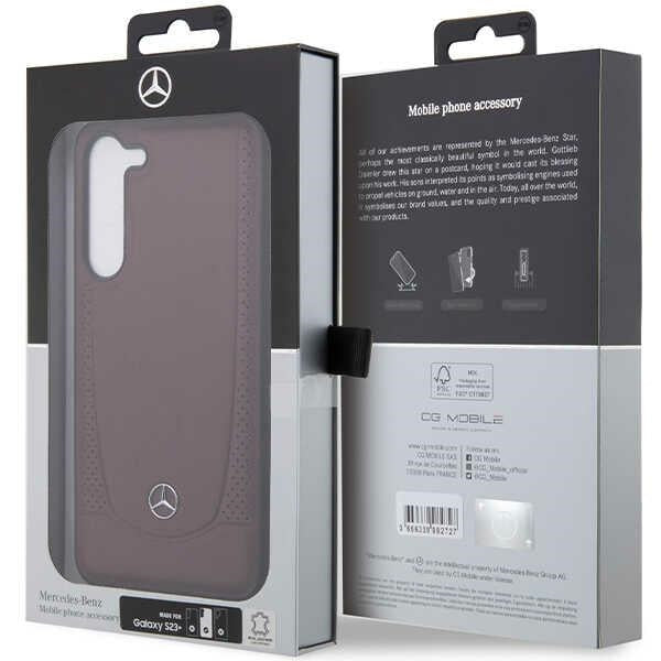 Mercedes-Benz Leather Urban dėklas Galaxy S23+ – raudonas