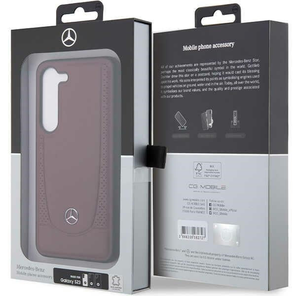 Mercedes-Benz Leather Urban dėklas Samsung Galaxy S23 – raudonas -- Samsung Galaxy S23