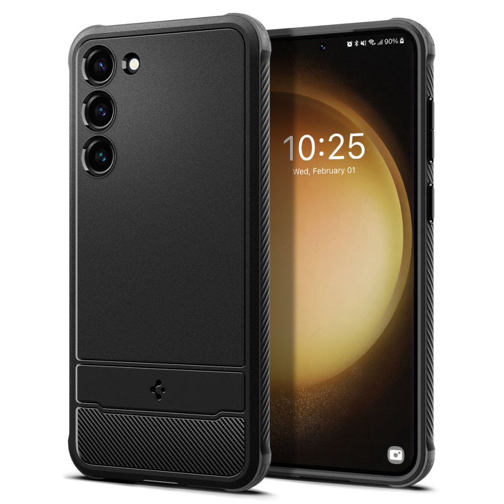 Spigen Rugged Armor dėklas Samsung Galaxy S23 – juodas