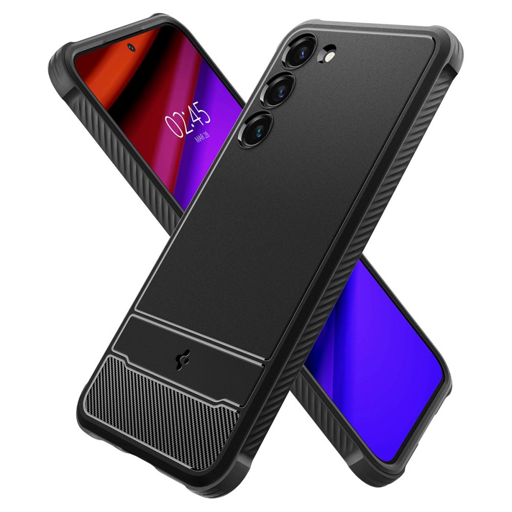 Spigen Rugged Armor dėklas Samsung Galaxy S23 – juodas