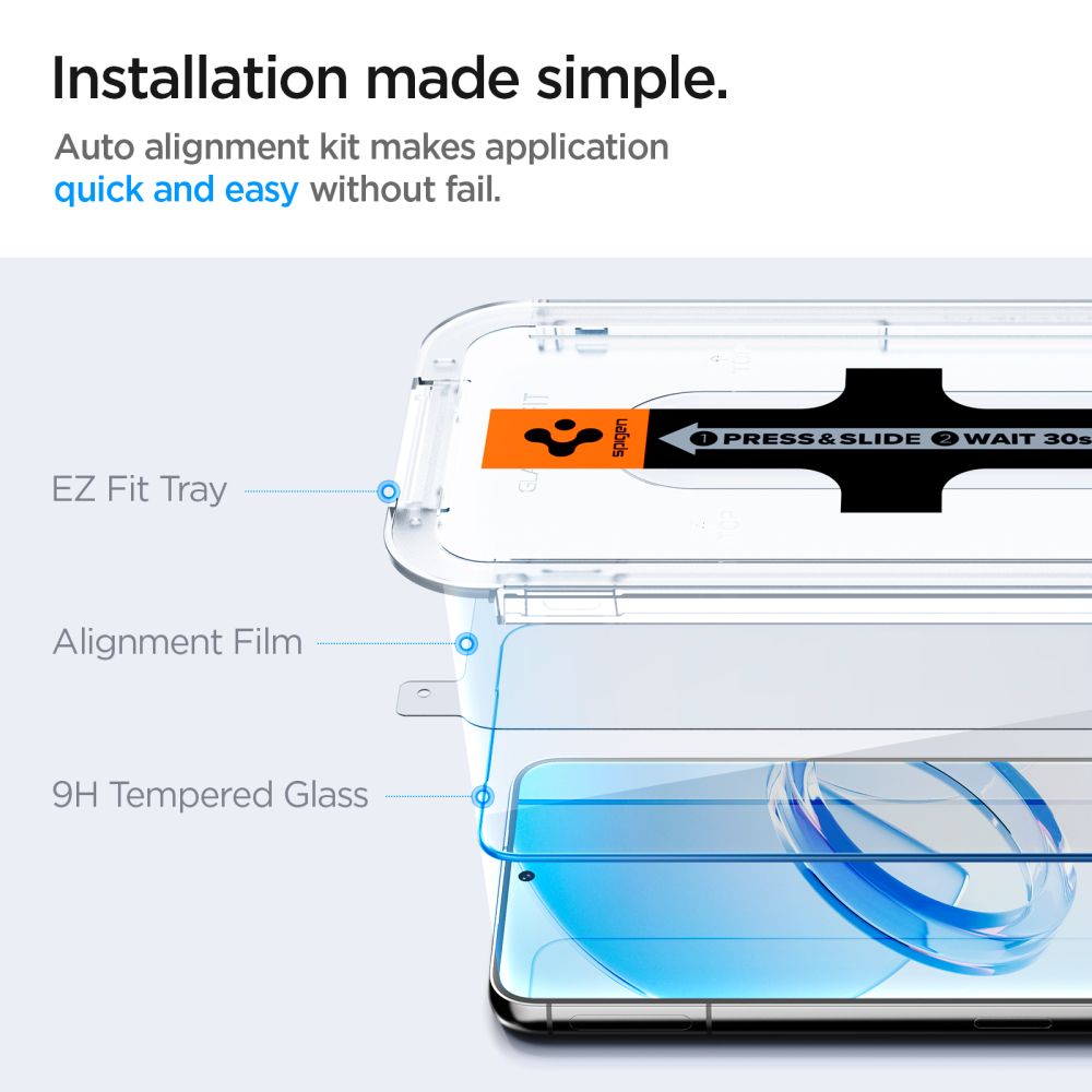 Spigen EZ Fit grūdintas stiklas Galaxy S23 (2 vnt.)