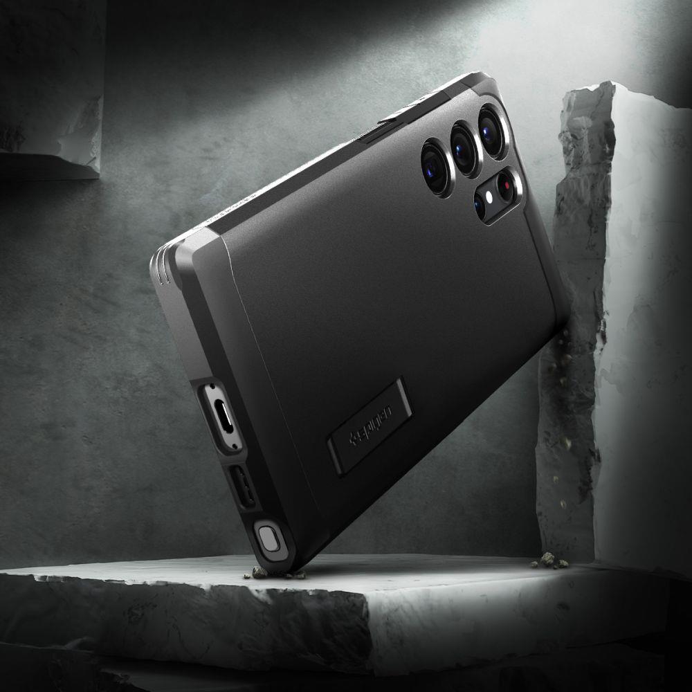 Spigen Tough Armor dėklas Galaxy S23 Ultra – juodas