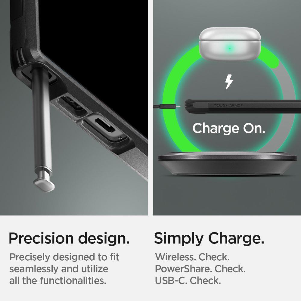 Spigen Tough Armor dėklas Galaxy S23 Ultra – juodas