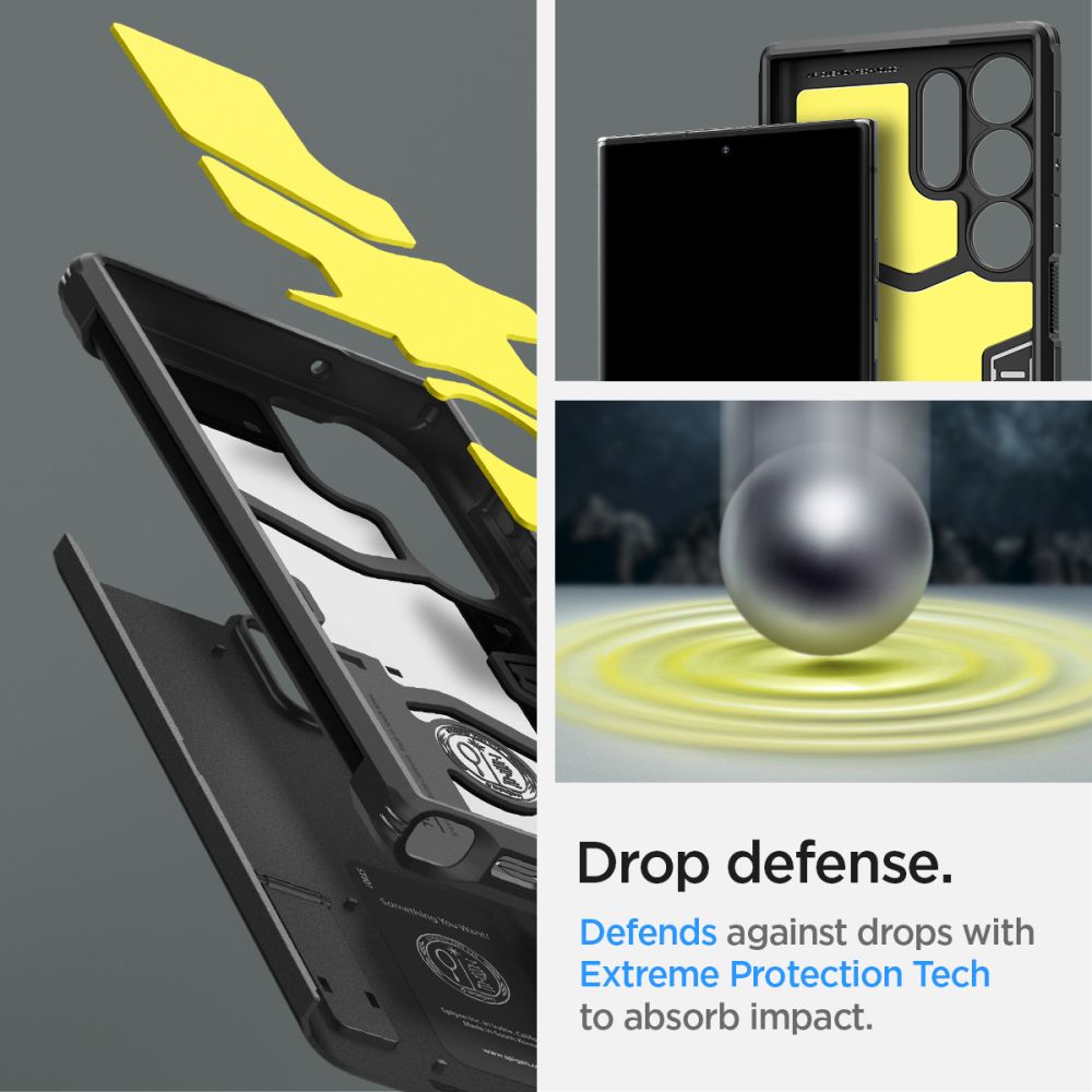 Spigen Tough Armor dėklas Galaxy S23 Ultra – juodas