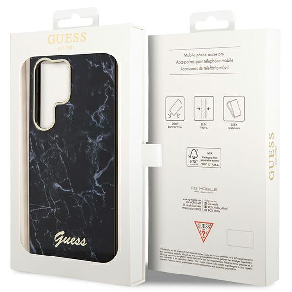 Guess marmuro dėklas Samsung Galaxy S23 Ultra – juodas