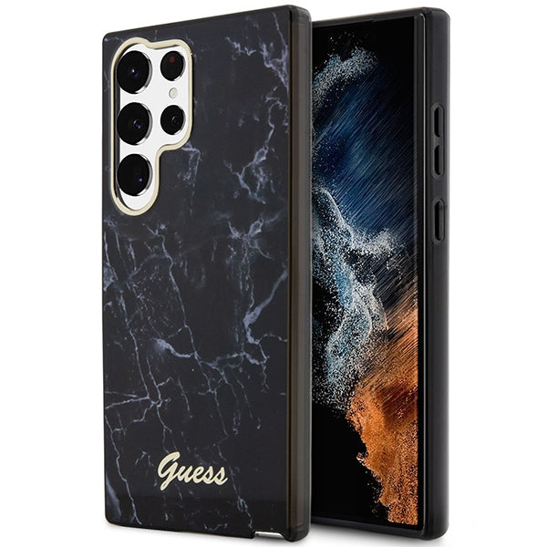 Guess marmuro dėklas Samsung Galaxy S23 Ultra – juodas