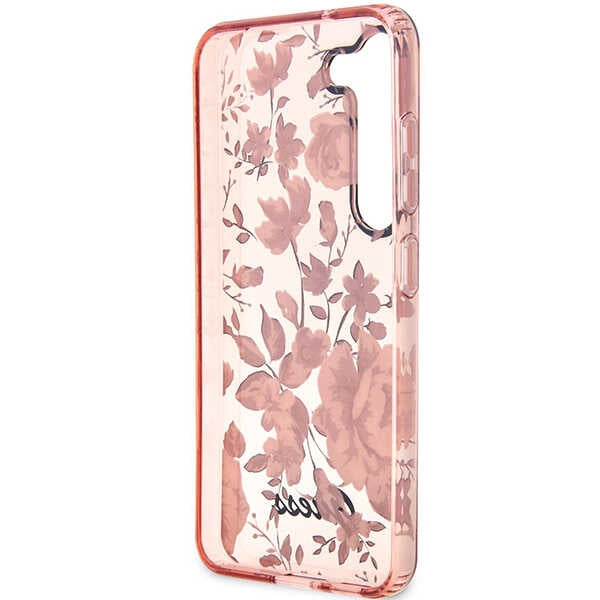 Guess Flower dėklas Samsung Galaxy S23+ – rožinis