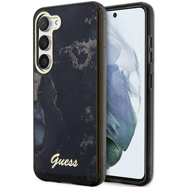 Guess Golden Marble dėklas Galaxy S23+ – baltas