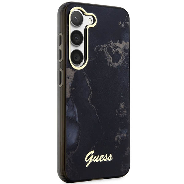 Guess Golden Marble dėklas Galaxy S23+ – baltas