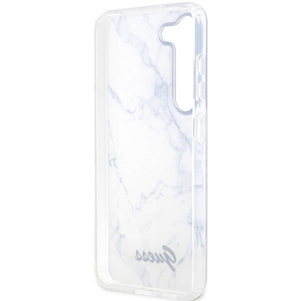 Guess marmurinis dėklas Samsung Galaxy S23+ – baltas