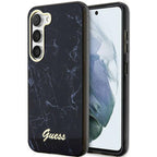 Guess Marble dėklas Samsung Galaxy S23+ – juodas