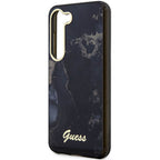Guess dėklas Samsung Galaxy S23 – Golden Marble, juodas
