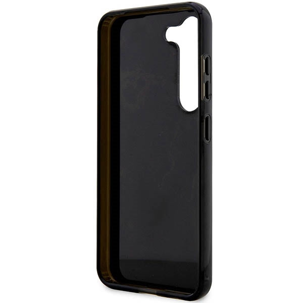 Guess dėklas Samsung Galaxy S23 – Golden Marble, juodas