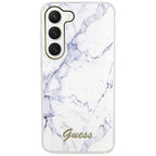 Guess marmuro dėklas Samsung Galaxy S23 – baltas