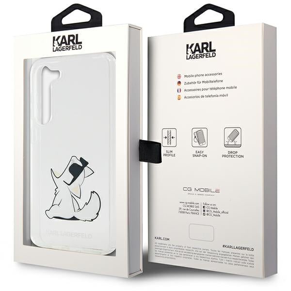 Karl Lagerfeld skaidrus dėklas Samsung Galaxy S23+ – Choupette Fun