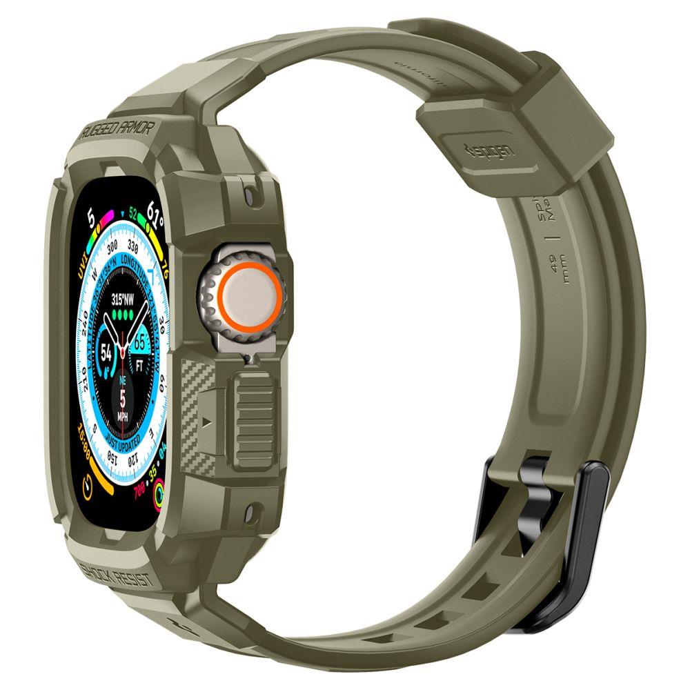 Spigen Rugged Armor Pro dėklas su dirželiu Apple Watch Ultra (49mm) - Žalias -- Apple Watch Ultra