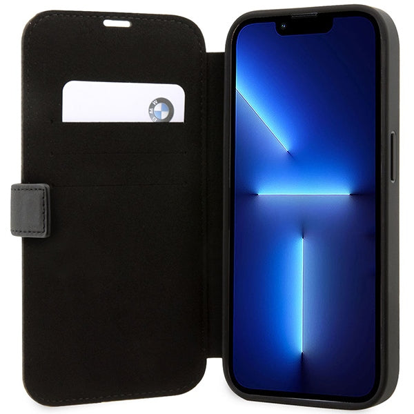 BMW odinis dėklas-knygutė iPhone 14 Pro – juodas