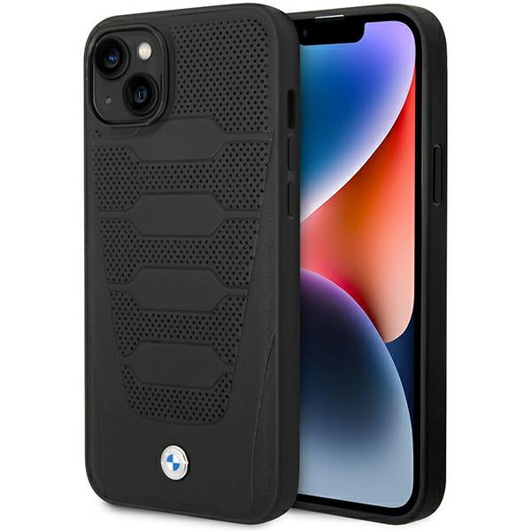 BMW Leather Seats Pattern dėklas iPhone 14 – juodas
