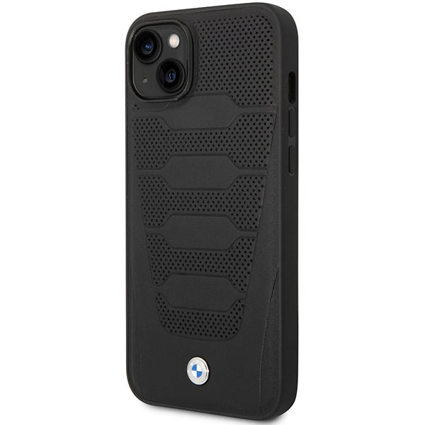BMW Leather Seats Pattern dėklas iPhone 14 – juodas