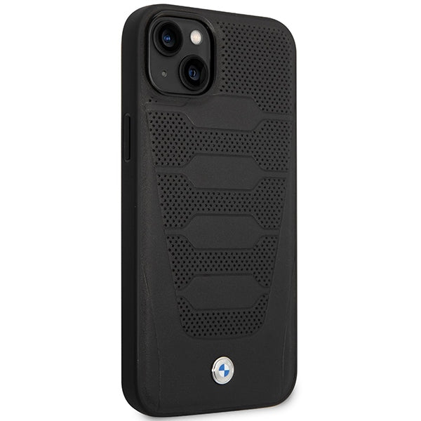 BMW Leather Seats Pattern dėklas iPhone 14 – juodas