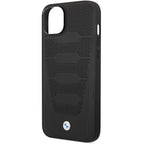 BMW Leather Seats Pattern dėklas iPhone 14 – juodas