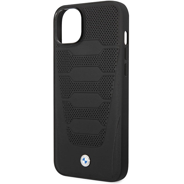 BMW Leather Seats Pattern dėklas iPhone 14 – juodas