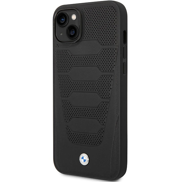 BMW Leather Seats Pattern dėklas iPhone 14 – juodas