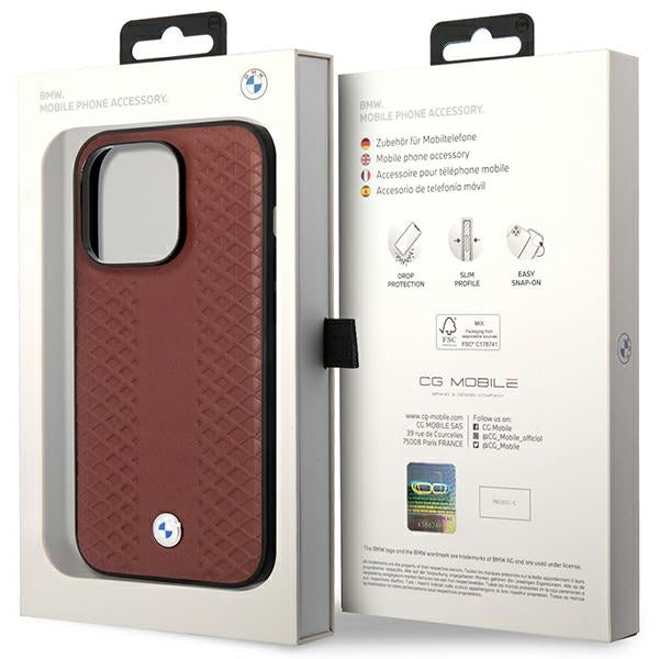 BMW MagSafe dėklas iPhone 14 Pro Max – bordo