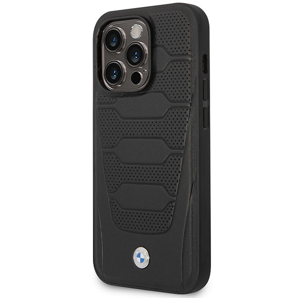 BMW MagSafe dėklas iPhone 14 Pro Max – juodas, odinis