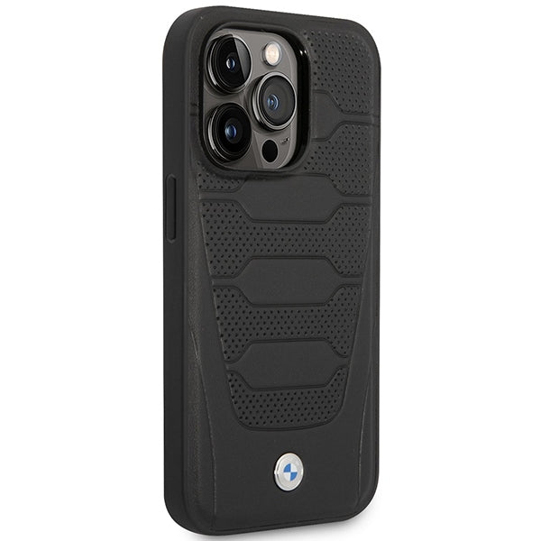 BMW MagSafe dėklas iPhone 14 Pro Max – juodas, odinis