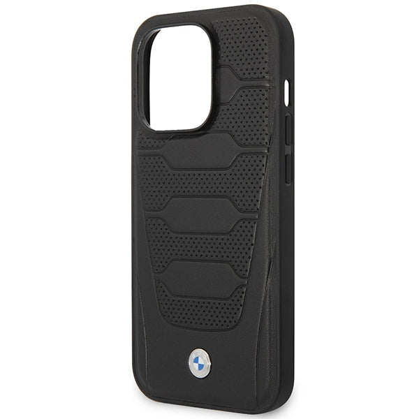 BMW MagSafe dėklas iPhone 14 Pro Max – juodas, odinis