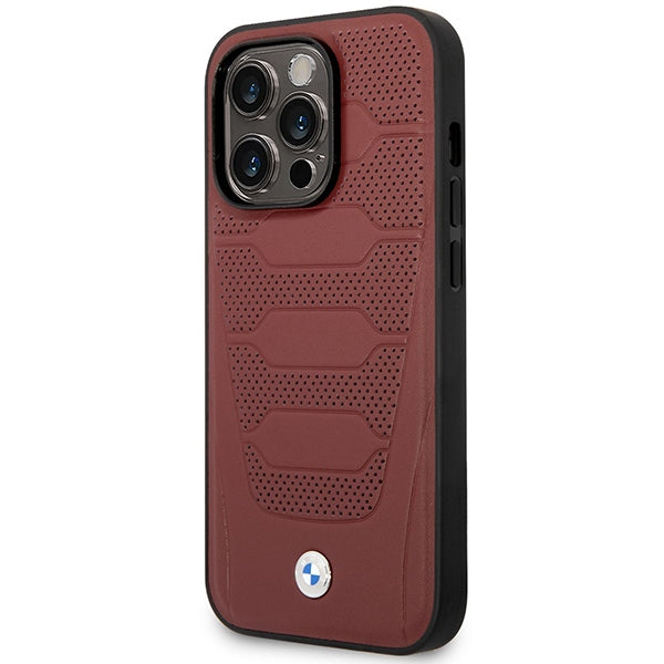 BMW MagSafe dėklas iPhone 14 Pro Max – burgundiškas