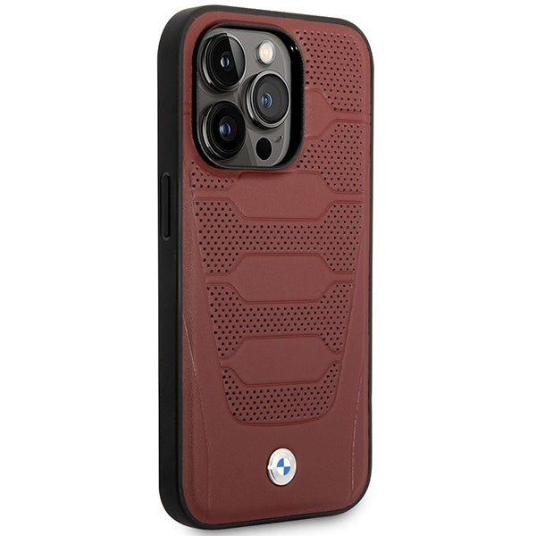 BMW MagSafe dėklas iPhone 14 Pro Max – burgundiškas