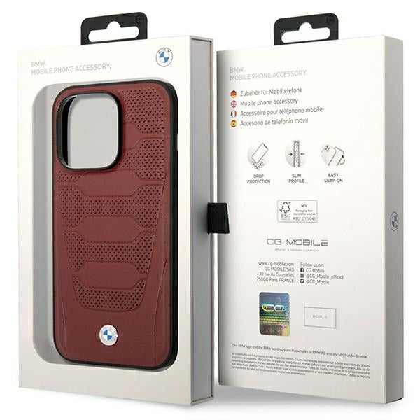 BMW MagSafe dėklas iPhone 14 Pro Max – burgundiškas
