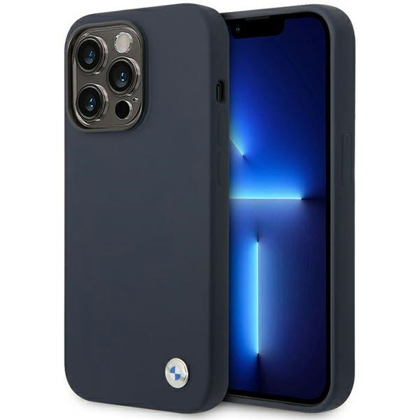 BMW MagSafe silikoninis dėklas iPhone 14 Pro Max – tamsiai mėlynas