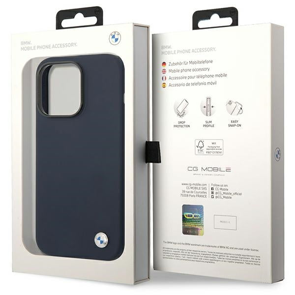 BMW MagSafe silikoninis dėklas iPhone 14 Pro Max – tamsiai mėlynas