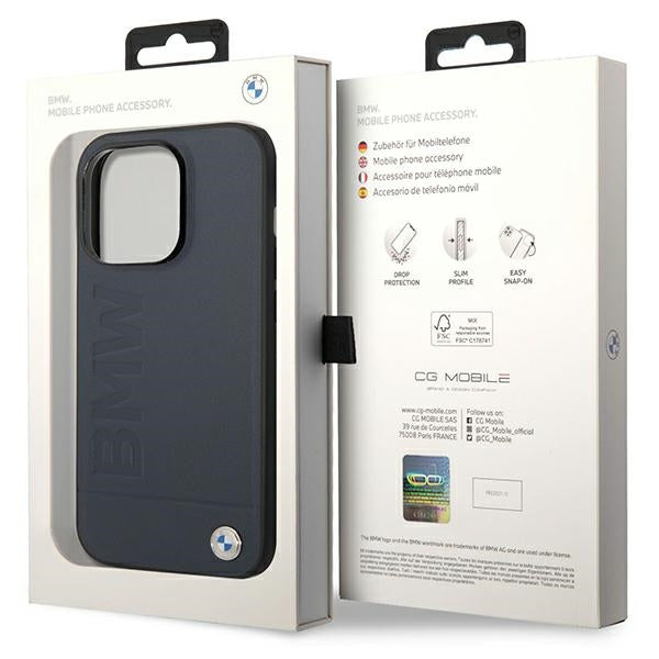 BMW Signature MagSafe dėklas iPhone 14 Pro Max – tamsiai mėlynas