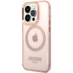 Guess MagSafe dėklas iPhone 14 Pro Max – rožinis