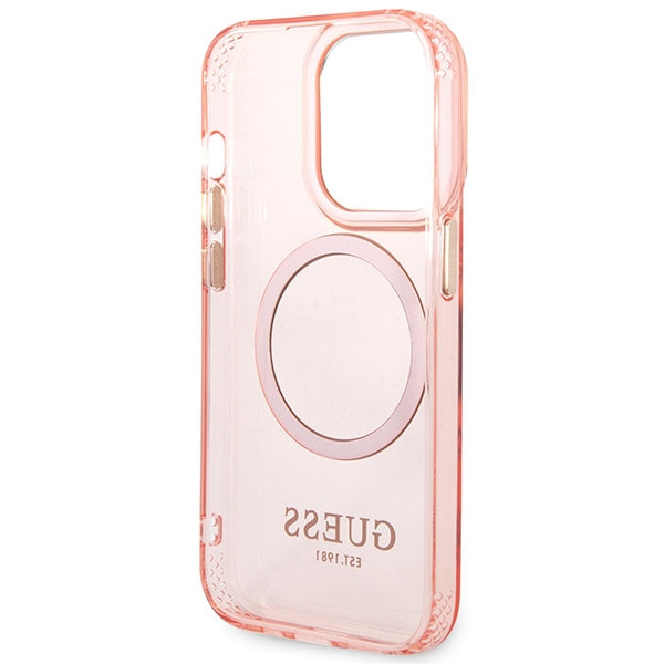 Guess MagSafe dėklas iPhone 14 Pro Max – rožinis