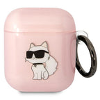 Karl Lagerfeld AirPods 1/2 dėklas – rožinis Choupette -- AirPods 1