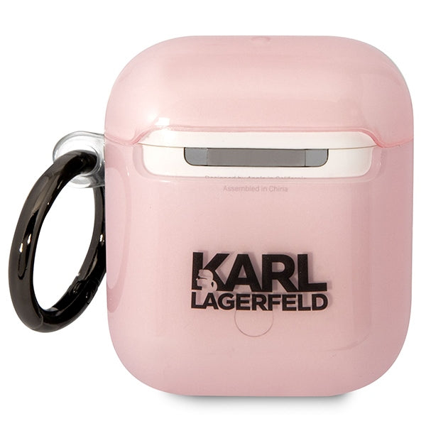 Karl Lagerfeld AirPods 1/2 dėklas – rožinis Choupette -- AirPods 1
