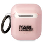 Karl Lagerfeld AirPods 1/2 dėklas – rožinis Choupette -- AirPods 1