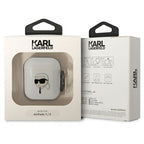 Karl Lagerfeld skaidrus dėklas AirPods 1/2 – Karl's Head