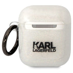 Karl Lagerfeld blizgantis dėklas AirPods 1/2 – skaidrus
