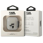 Karl Lagerfeld blizgantis dėklas AirPods 1/2 – skaidrus
