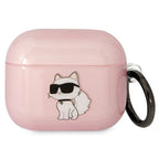 Karl Lagerfeld dėklas AirPods 3 – rožinis Choupette
